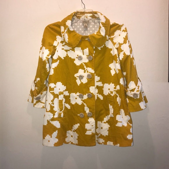 Anthro elevenses digtal floral peacoat. Size 6 - Picture 1 of 5